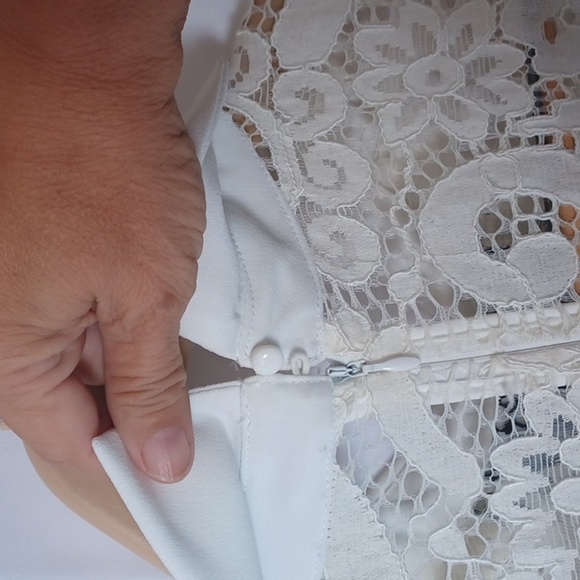 Nanette Lepore Lace Overlay Dress, cream & black - Picture 5 of 7